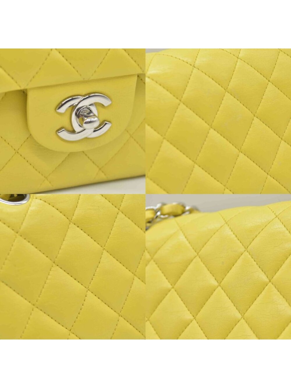$11300 2010 Chanel Lambskin Quilted Medium Double Flap Yellow - Picture 4 of 10